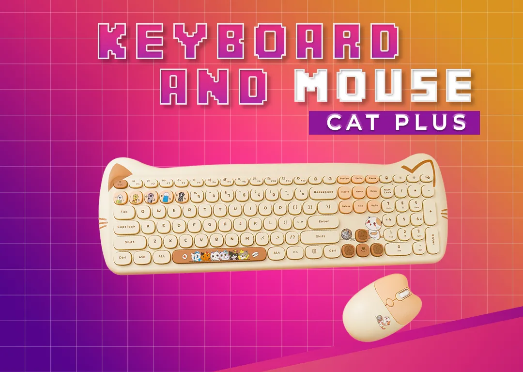 Bàn phím và chuột không dây 2.4Ghz GEEZER CAT PLUS